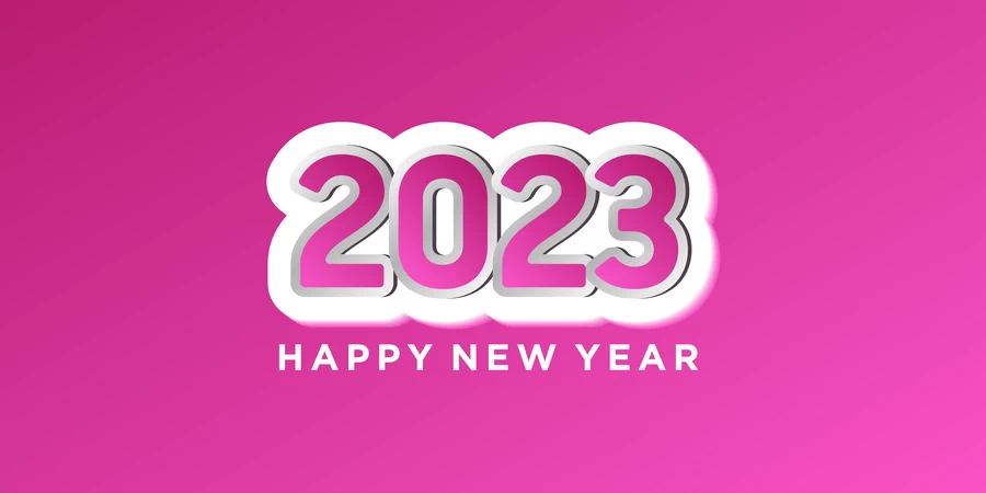 2023新年春节兔年数字字体特效插画背景海报AI矢量设计素材模板【002】